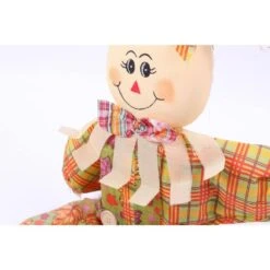 24 In. Sitting Scarecrow Sister And Brother Set With Red Hat -The Home Depot Shop gardenised indoor fall decorations qi003422 44 1000