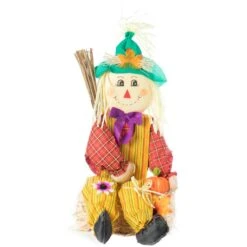 26 In. Outdoor Set Featuring Boy And Girl Garden Decoration Scarecrow, Seated On Hay Bales 19 26 In. Outdoor Set Featuring Boy And Girl Garden Decoration Scarecrow, Seated On Hay Bales -The Home Depot Shop gardenised outdoor fall decorations qi003719 d4 1000