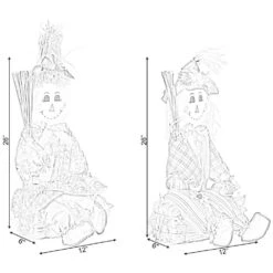 26 In. Outdoor Set Featuring Boy And Girl Garden Decoration Scarecrow, Seated On Hay Bales 17 26 In. Outdoor Set Featuring Boy And Girl Garden Decoration Scarecrow, Seated On Hay Bales -The Home Depot Shop gardenised outdoor fall decorations qi003719 fa 1000