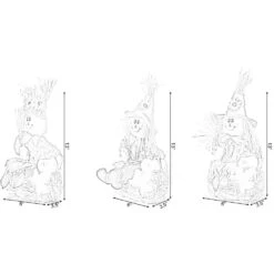 13 Inch Adorable Trio Yard Decor Featuring Outdoor Garden Scarecrows Relaxing Gracefully On Rustic Hay Bales -The Home Depot Shop gardenised outdoor fall decorations qi003721 new fa 1000