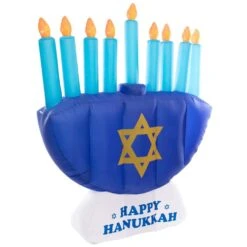 Giant Hanukkah Inflatable Menorah - Yard Decor With Built-In Bulbs, Tie-Down Points And Powerful Built-In Fan -The Home Depot Shop gardenised outdoor hanukkah decorations qi003944 66 1000