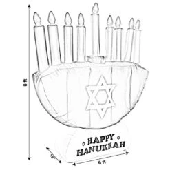 Giant Hanukkah Inflatable Menorah - Yard Decor With Built-In Bulbs, Tie-Down Points And Powerful Built-In Fan -The Home Depot Shop gardenised outdoor hanukkah decorations qi003944 76 1000