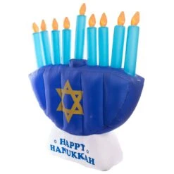 Giant Hanukkah Inflatable Menorah - Yard Decor With Built-In Bulbs, Tie-Down Points And Powerful Built-In Fan -The Home Depot Shop gardenised outdoor hanukkah decorations qi003944 fa 1000