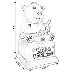 Giant Hanukkah Inflatable Bear - Yard Decor With Built-in Bulbs, Tie-Down Points, And Powerful Built In Fan -The Home Depot Shop gardenised outdoor hanukkah decorations qi003945 76 1000