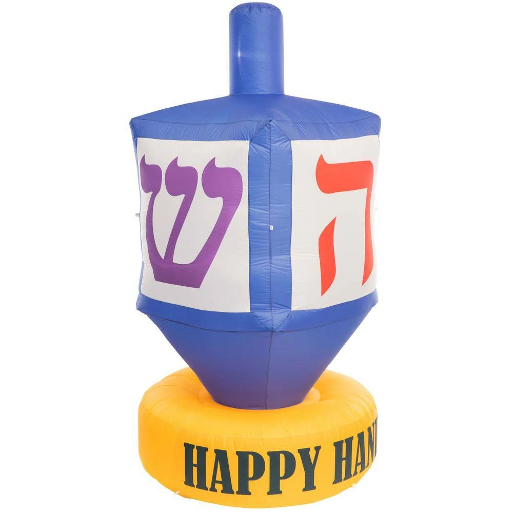 Giant Hanukkah Inflatable Dreidel - Yard Decor With Built-In Bulbs, Tie-Down Points And Powerful Built-In Fan 7 Giant Hanukkah Inflatable Dreidel - Yard Decor With Built-In Bulbs, Tie-Down Points And Powerful Built-In Fan - Image 7