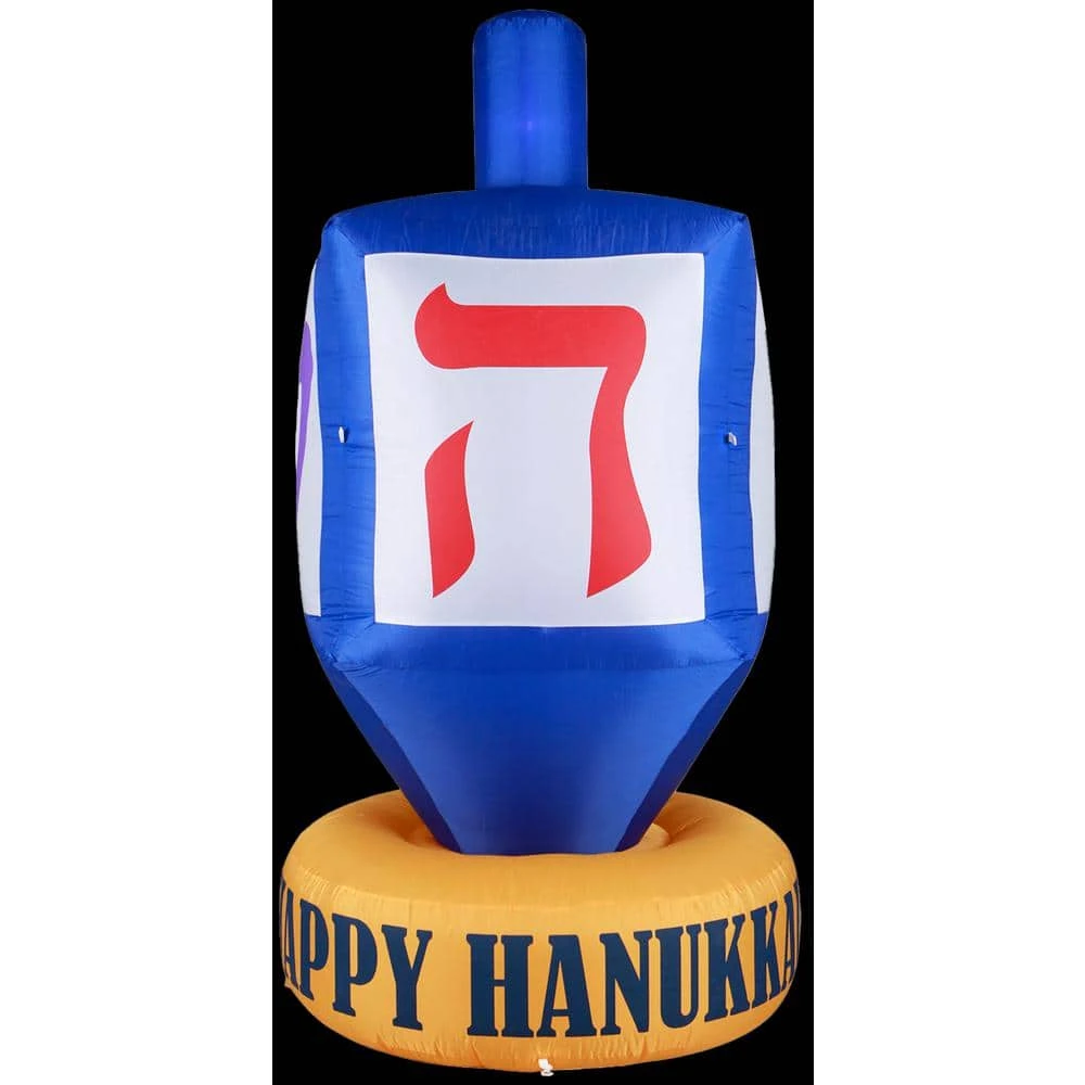 Giant Hanukkah Inflatable Dreidel - Yard Decor With Built-In Bulbs, Tie-Down Points And Powerful Built-In Fan 3 Giant Hanukkah Inflatable Dreidel - Yard Decor With Built-In Bulbs, Tie-Down Points And Powerful Built-In Fan - Image 3