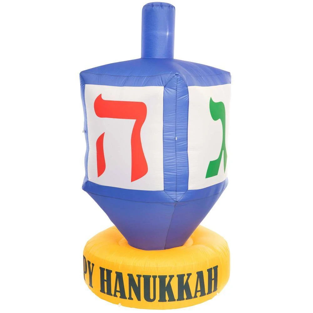 Giant Hanukkah Inflatable Dreidel - Yard Decor With Built-In Bulbs, Tie-Down Points And Powerful Built-In Fan 8 Giant Hanukkah Inflatable Dreidel - Yard Decor With Built-In Bulbs, Tie-Down Points And Powerful Built-In Fan - Image 8