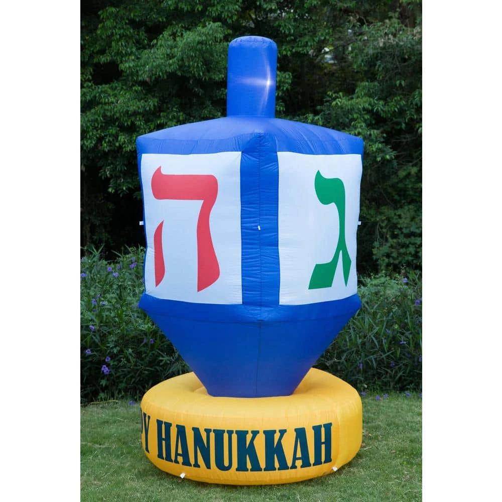 Giant Hanukkah Inflatable Dreidel - Yard Decor With Built-In Bulbs, Tie-Down Points And Powerful Built-In Fan 6 Giant Hanukkah Inflatable Dreidel - Yard Decor With Built-In Bulbs, Tie-Down Points And Powerful Built-In Fan - Image 6
