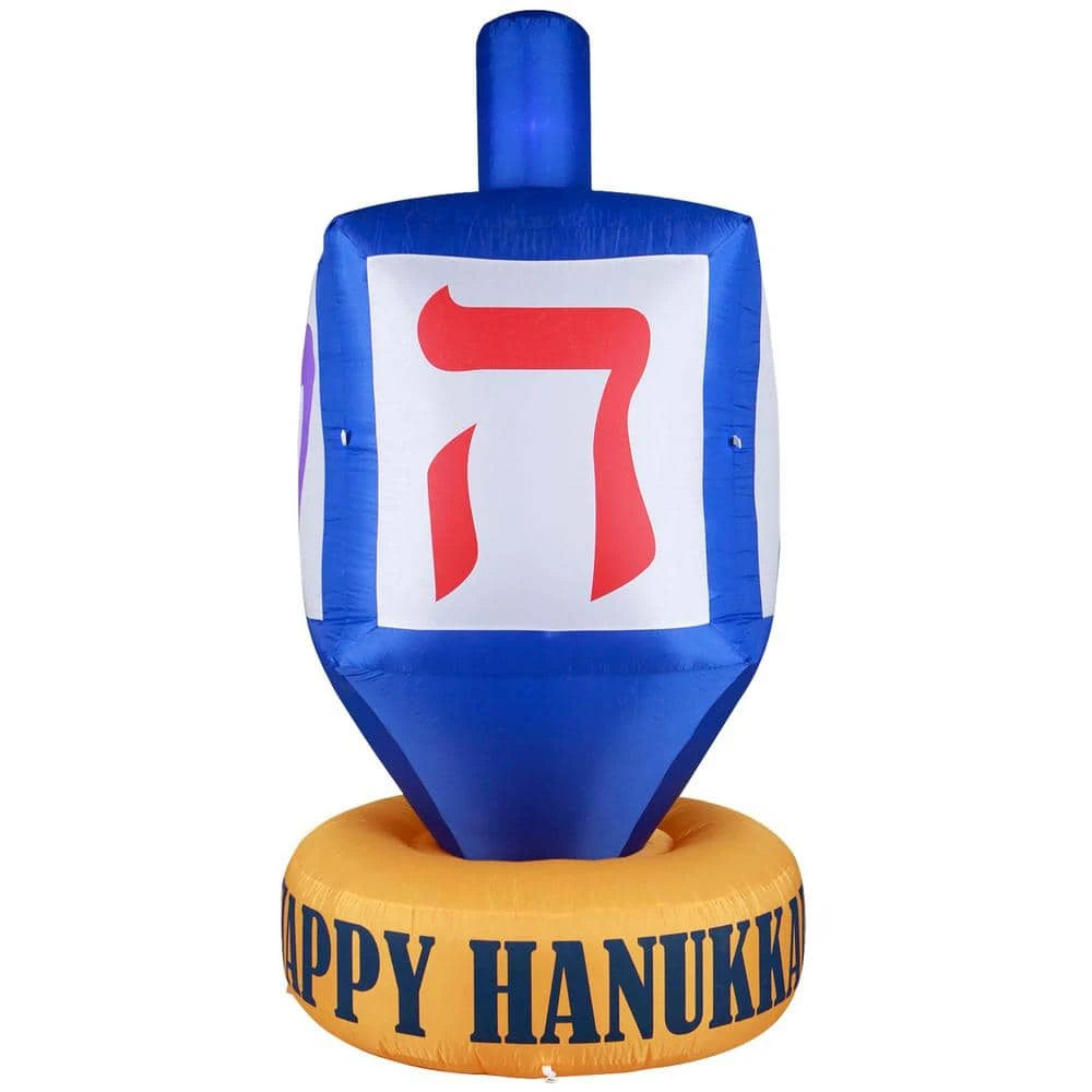Giant Hanukkah Inflatable Dreidel - Yard Decor With Built-In Bulbs, Tie-Down Points And Powerful Built-In Fan 1 Giant Hanukkah Inflatable Dreidel - Yard Decor With Built-In Bulbs, Tie-Down Points And Powerful Built-In Fan