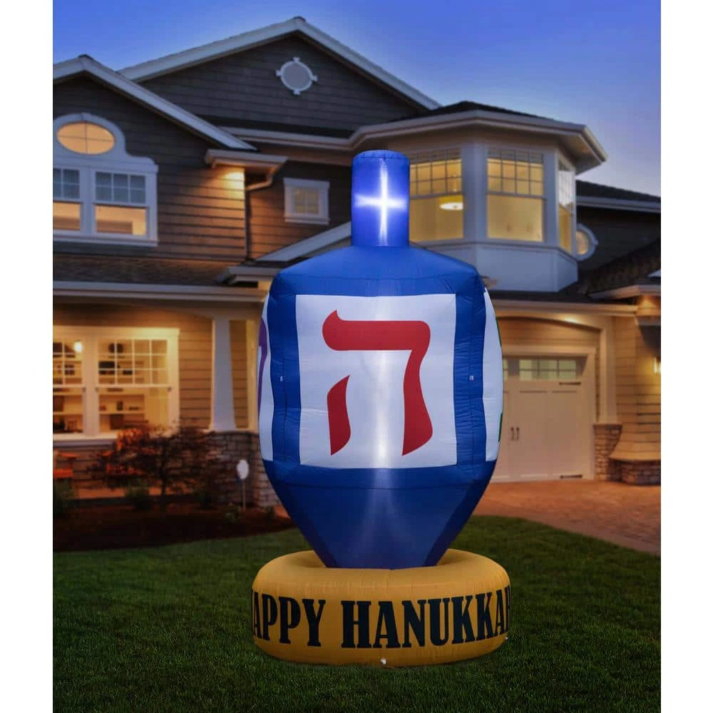 Giant Hanukkah Inflatable Dreidel - Yard Decor With Built-In Bulbs, Tie-Down Points And Powerful Built-In Fan 5 Giant Hanukkah Inflatable Dreidel - Yard Decor With Built-In Bulbs, Tie-Down Points And Powerful Built-In Fan - Image 5