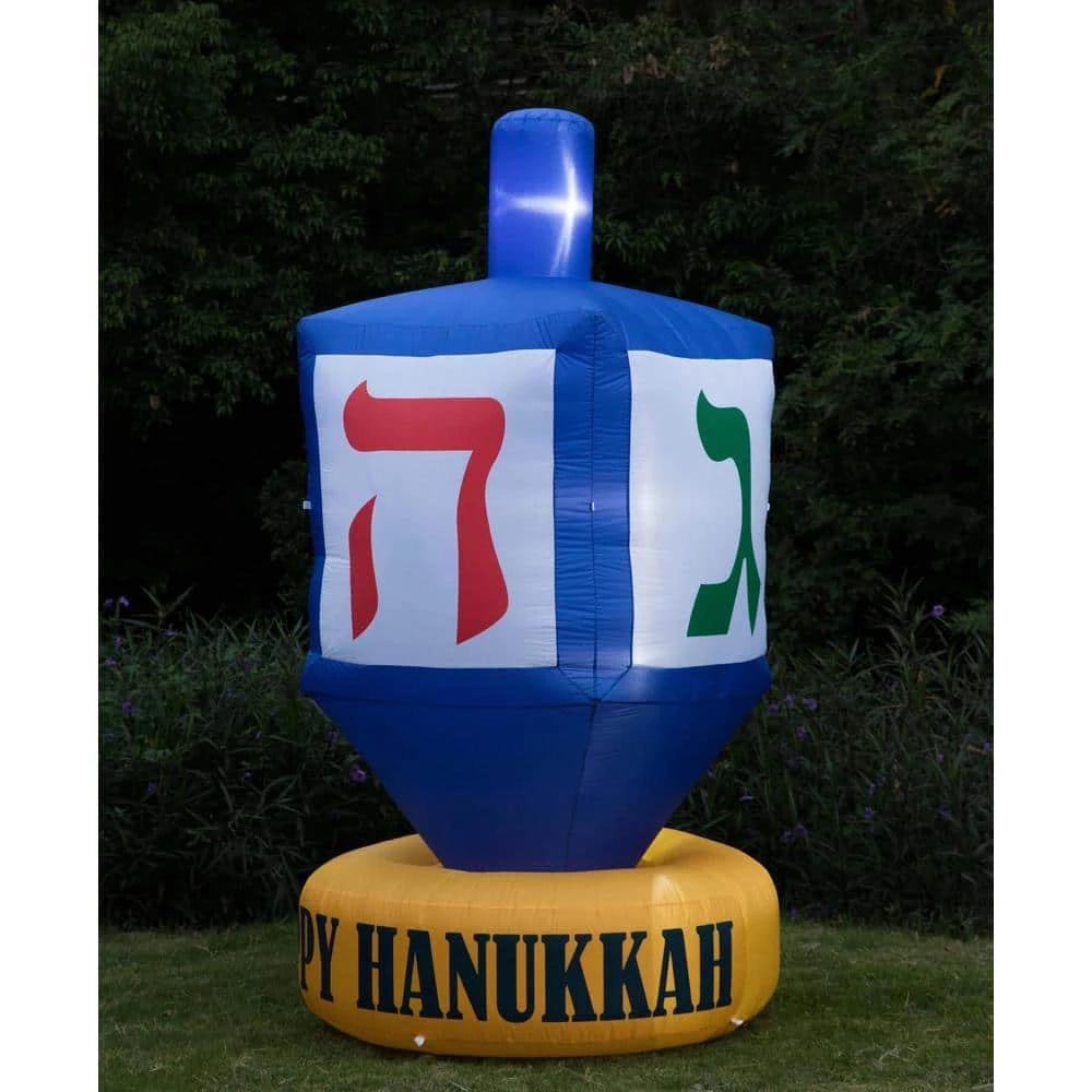 Giant Hanukkah Inflatable Dreidel - Yard Decor With Built-In Bulbs, Tie-Down Points And Powerful Built-In Fan 9 Giant Hanukkah Inflatable Dreidel - Yard Decor With Built-In Bulbs, Tie-Down Points And Powerful Built-In Fan - Image 9