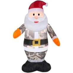 3 Ft. Inflatable Airblown Santa In Camo Christmas