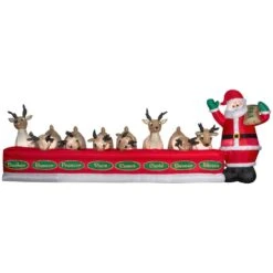 6 Ft. Santa Feeding Eight Reindeer Inflatable