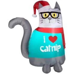 3.5 Ft. H Inflatable Airblown Christmas Nerdy Cat