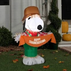 3.5 Ft. H Inflatable Airblown-Snoopy As Scarecrow-SM-Peanuts -The Home Depot Shop gemmy outdoor fall decorations g 226229 31 1000