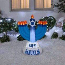 31.50 In. D X 21.65 In. W X 42.13 In. H Inflatable Outdoor Hanukkah Candles -The Home Depot Shop gemmy outdoor hanukkah decorations g 35271 31 1000
