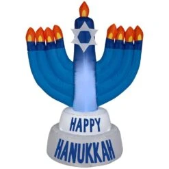 31.50 In. D X 21.65 In. W X 42.13 In. H Inflatable Outdoor Hanukkah Candles -The Home Depot Shop gemmy outdoor hanukkah decorations g 35271 77 1000