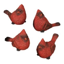 4 In. H Resin Cardinal Figurine (Set Of 4)
