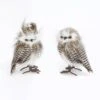 9 In. H Realistic Faux Fur And Feather Owls (Set Of 2)