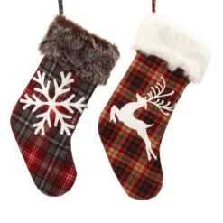 20 In. H Faux Fur Trimmed Buffalo Plaid Stockings (Set Of 4) 6 20 In. H Faux Fur Trimmed Buffalo Plaid Stockings (Set Of 4) -The Home Depot Shop gerson international christmas stockings 2356260ec 4f 1000