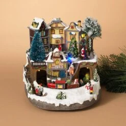 9.06 In. H Electric Fiber Optic Village -The Home Depot Shop gerson international indoor fall decorations 2276930ec 31 1000