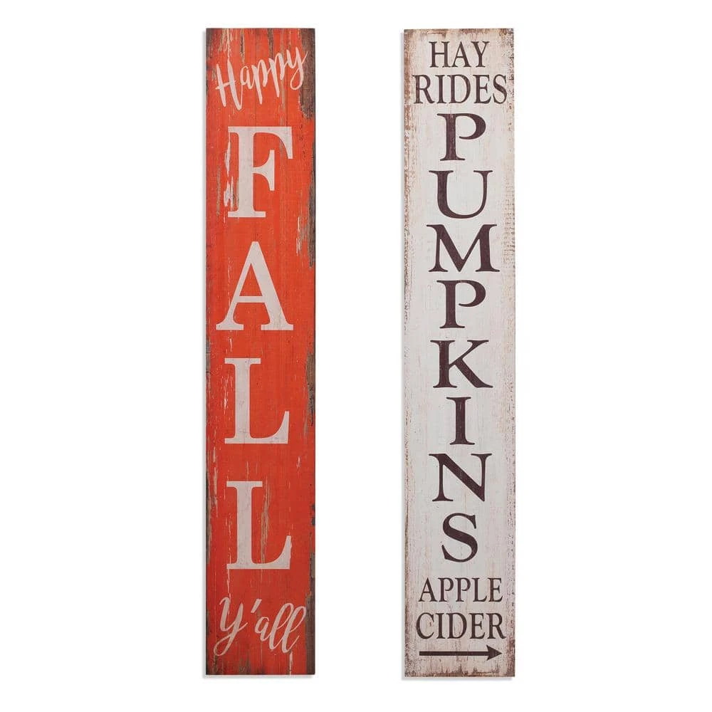 47.25 In. H Wooden Harvest Porch Signs (Set Of 2) 1 47.25 In. H Wooden Harvest Porch Signs (Set Of 2)