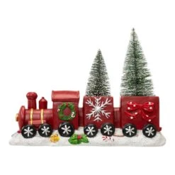 9.5 In. H Resin Train Table Decor With Light -The Home Depot Shop glitzhome christmas figurines 2009900024 1f 1000