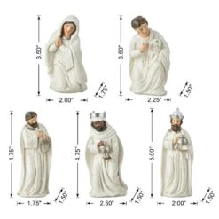 8 In. H Ivory Resin Nativity Figurine Christmas Set (11-Pieces) -The Home Depot Shop glitzhome christmas figurines 2030700007 1f 1000