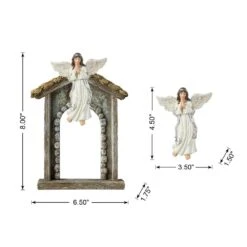8 In. H Ivory Resin Nativity Figurine Christmas Set (11-Pieces) -The Home Depot Shop glitzhome christmas figurines 2030700007 44 1000