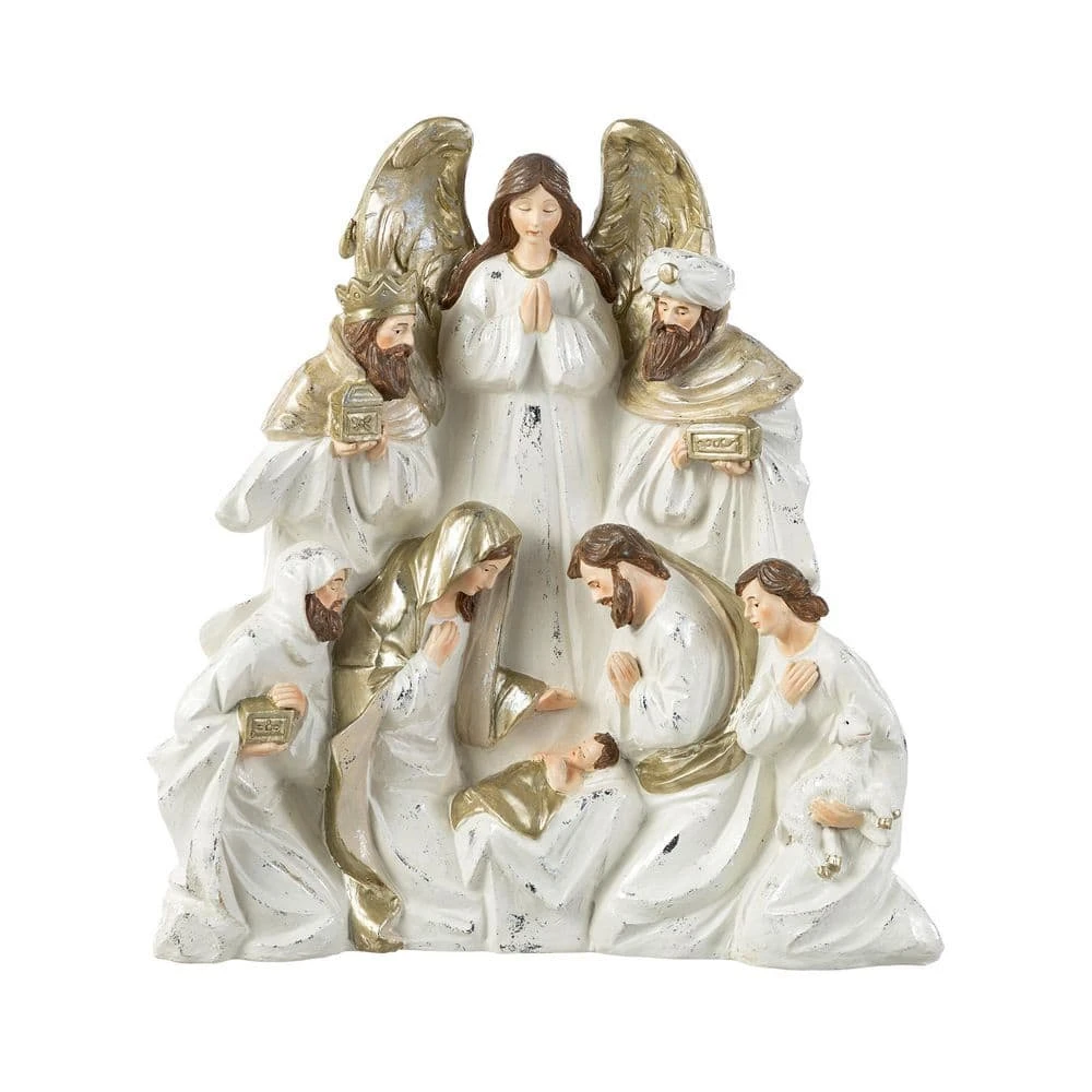 13 In. Ivory/Gold Christmas Resin Nativity Figurine 2 13 In. Ivory/Gold Christmas Resin Nativity Figurine - Image 2