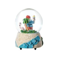 5.12 In. H Christmas Resin Musical Snowflakes Santa On Vacation Waterglobe -The Home Depot Shop glitzhome christmas figurines 2040300008 66 1000