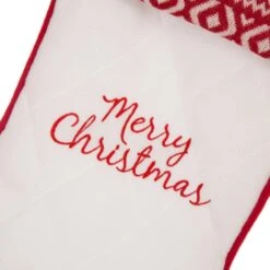 21 In. White Fleece Polyester Christmas Decoration Stocking (2-Pack) -The Home Depot Shop glitzhome christmas stockings 2004700043 44 1000