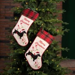 21 In. H Fabric Christmas Stocking - Dachshund (2-Pack) 7 21 In. H Fabric Christmas Stocking - Dachshund (2-Pack) -The Home Depot Shop glitzhome christmas stockings 2004700122 c3 1000