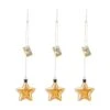 25.75 In. H Star Warm White Lights Christmas String Lights Glass Wall Decor (3-Pack)