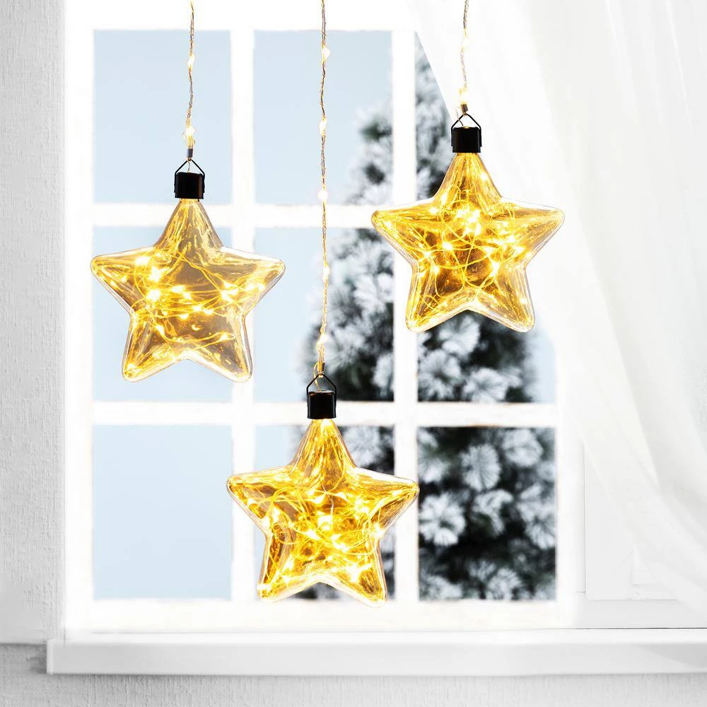 25.75 In. H Star Warm White Lights Christmas String Lights Glass Wall Decor (3-Pack) 2 25.75 In. H Star Warm White Lights Christmas String Lights Glass Wall Decor (3-Pack) - Image 2