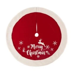 Set Of 2 Fabric Christmas Decoration (48 In. Tree Skirt And Stocking)- Merry Christmas 8 Set Of 2 Fabric Christmas Decoration (48 In. Tree Skirt And Stocking)- Merry Christmas -The Home Depot Shop glitzhome christmas textiles 2004700008 4f 1000