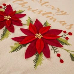 Set Of 2 Fabric Christmas Decoration (48.00 In. Tree Skirt And Stocking) -The Home Depot Shop glitzhome christmas textiles 2004700010 44 1000