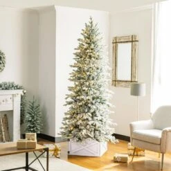 22.09 In. L Washed White Wooden Tree Collar (KD) 12 22.09 In. L Washed White Wooden Tree Collar (KD) -The Home Depot Shop glitzhome christmas tree collars 1106203433 77 1000