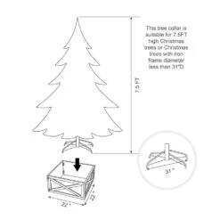 22.09 In. L Natural Wooden Tree Collar (KD) 10 22.09 In. L Natural Wooden Tree Collar (KD) -The Home Depot Shop glitzhome christmas tree collars 1106203434 4f 1000