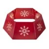 26 In. D Red Hexagonal Metal Cutout Snowflake Tree Collar With Light String (KD)