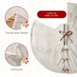 60 In. D Oversized Milk Coffee Brown Reversible Faux Rabbit Fur/Korean Fleece Christmas Tree Skirt 13 60 In. D Oversized Milk Coffee Brown Reversible Faux Rabbit Fur/Korean Fleece Christmas Tree Skirt -The Home Depot Shop glitzhome christmas tree skirts 2020100013 44 1000