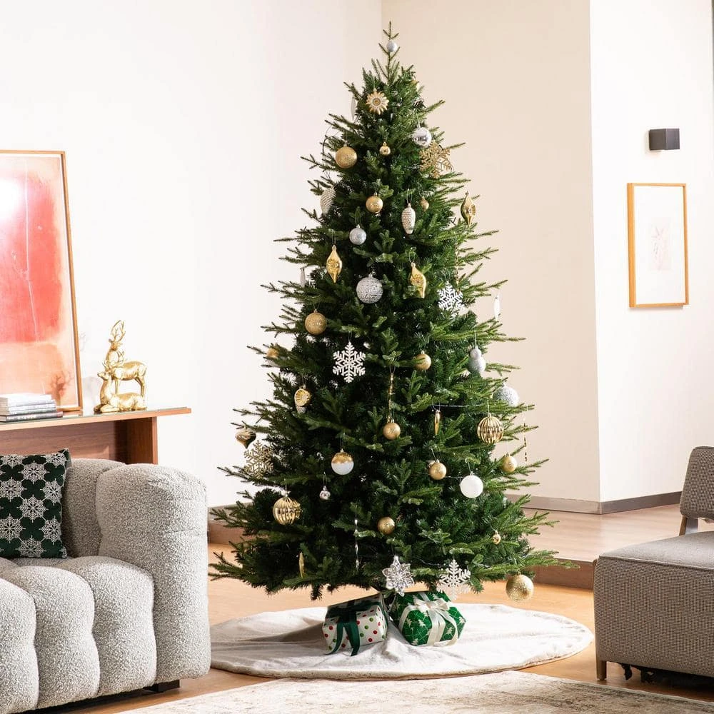 60 In. D Oversized Milk Coffee Brown Reversible Faux Rabbit Fur/Korean Fleece Christmas Tree Skirt 2 60 In. D Oversized Milk Coffee Brown Reversible Faux Rabbit Fur/Korean Fleece Christmas Tree Skirt - Image 2