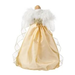 18.5 In. H Faux Fur & PVC Christmas Elegant Angel Tree Topper With Porcelain Face 9 18.5 In. H Faux Fur & PVC Christmas Elegant Angel Tree Topper With Porcelain Face -The Home Depot Shop glitzhome christmas tree toppers 2010400018 66 1000