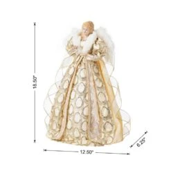 18.5 In. H Faux Fur & PVC Christmas Elegant Angel Tree Topper With Porcelain Face 10 18.5 In. H Faux Fur & PVC Christmas Elegant Angel Tree Topper With Porcelain Face -The Home Depot Shop glitzhome christmas tree toppers 2010400018 c3 1000