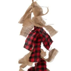 70.87 In. L Red And Black Plaid Fabric/Linen Garland -The Home Depot Shop glitzhome christmas wall decorations 1117203326 4f 1000