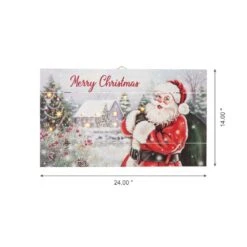 24 In. H Wooden Santa Wall Decor Lighted -The Home Depot Shop glitzhome christmas wall decorations 2010000026 1f 1000