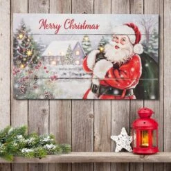 24 In. H Wooden Santa Wall Decor Lighted -The Home Depot Shop glitzhome christmas wall decorations 2010000026 4f 1000