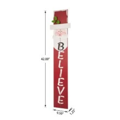 42.00 In. H Wooden Christmas Santa Porch Sign - Believe -The Home Depot Shop glitzhome christmas yard decorations 1103203354 4f 1000