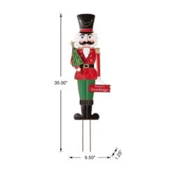 36 In. H Metal Nutcracker Yardstake Or Standing Decor Or Wall Decor (KD, 3 Function) 11 36 In. H Metal Nutcracker Yardstake Or Standing Decor Or Wall Decor (KD, 3 Function) -The Home Depot Shop glitzhome christmas yard decorations 2010200026 4f 1000