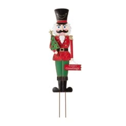 36 In. H Metal Nutcracker Yardstake Or Standing Decor Or Wall Decor (KD, 3 Function)